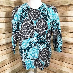 Croft & Barrow blue and black cardigan sweater